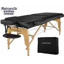 Massage King Portable Folding Waterproof Leather Wooden Table Bed