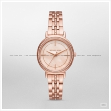 MICHAEL KORS MK3643 Cinthia 3-hand Glitz SS Bracelet MOP Rose Gold