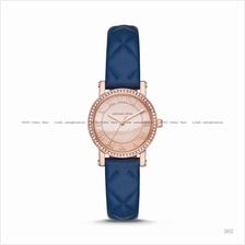 MICHAEL KORS MK2696 Petite Corie 3-hand Leather Strap Rose Gold Blue