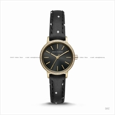 A|X ARMANI EXCHANGE AX5543 Women's 3-hand Glitz Leather Strap Black