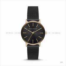 A|X ARMANI EXCHANGE AX5548 Women's 3-hand Mesh SS Bracelet Black Gold