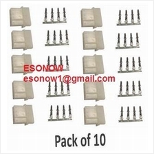 4-Pin Molex Male Housing with Terminal Pins (10 sets)
