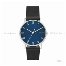 SKAGEN SKW6434 Men's Signatur 3-hand Leather Strap Blue Black