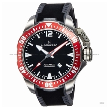 HAMILTON H77805335 Men's Khaki Navy Frogman Auto titanium rubber black