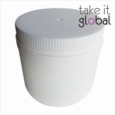 500ml Plastic Jar - Round / White / HDPE with lock cap and insert
