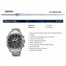 SEIKO . SSC103P1 . CRITERIA . M . Chronograph . SSB . Solar . Grey