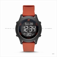 SKECHERS Watch SR5109 Men's Digital Negative Silicone Strap Red
