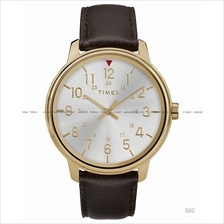 TIMEX TW2R85600 (M) Classic 24-hr leather strap silver brown