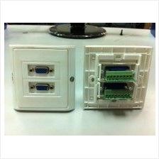 15Pin Dual VGA Monitor Faceplate / Face Plate Wall Plate