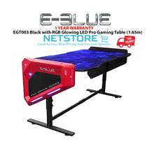 E-BLUE EGT003 Black with RGB Glowing LED Pro Gaming Desk Table (1.65m)