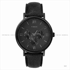 TIMEX TW2T35200 (M) Southview Multifunction Leather Strap All Black