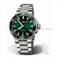 ORIS 0173377304157-0782405PEB Men's Aquis Date Auto SS Bracelet Green