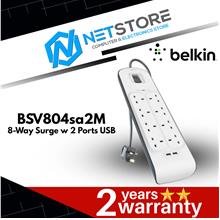Belkin 8 Way Socket Surge Protector 2 USB Ports 2 Meter BSV804sa2M