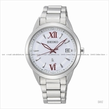 SEIKO SUT387J1 Women's LUKIA Solar Date Sapphire Glass SSB Silver