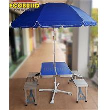 Aluminium Folding Picnic Table Chair with Umbrella