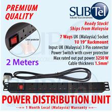 SenTec PDU Power Distribution Unit 7 ways UK Malaysia Socket 19 inch