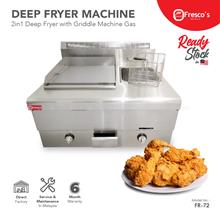 2 in 1 Deep Fryer with Griddle Commercial Machine Gas