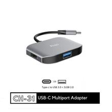 FLUJO 1-USB3.0 + 2-USB2.0 USB HUB (CH-31) GREY