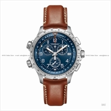 HAMILTON H77922541 Khaki Aviation X-Wind GMT Chrono Leather Blue