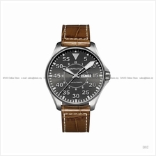 HAMILTON H64715885 Khaki Aviation Pilot Day Date Auto Leather Black