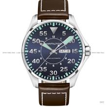 HAMILTON H64715545 Khaki Aviation Pilot Day Date Auto Leather Blue