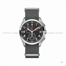 HAMILTON H76522931 Khaki Aviation Pilot Pioneer Chrono Nato Strap Grey