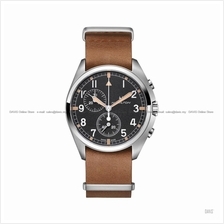 HAMILTON H76522531 Khaki Aviation Pilot Pioneer Chrono Leather Brown