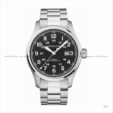 HAMILTON H70625133 Khaki Field Auto 24-hr Date SS Bracelet Black