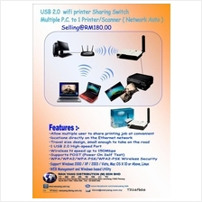 USB 2.0  wifi printer SharingSwitch Multiple P.C. to 1 Printer/Scanner
