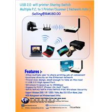 USB 2.0  wifi printer SharingSwitch Multiple P.C. to 1 Printer/Scanner