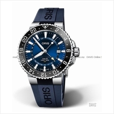 ORIS 0179877544135-0742465EB Men's Aquis GMT Date Auto Rubber Blue