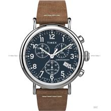 TIMEX TW2T68900 (M) Standard Chronograph Leather Strap Blue Brown