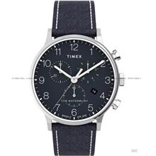 TIMEX TW2T71300 (M) Waterbury Classic Chronograph Leather Strap Blue