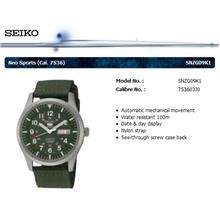 SEIKO . SNZG09K1 . Neo Sports . M . Military . NSB . Automatic . Green