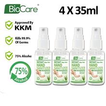 (Ready Stock) 4 x 35ml Biocare Instant Hand Sanitizer Liquid Spray