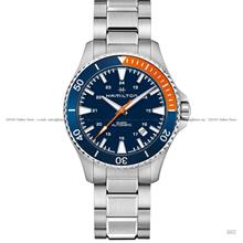 HAMILTON H82365141 Khaki Navy Scuba Auto 24-hr SS Bracelet Blue Orange