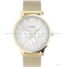 TIMEX TW2T74600 (W) Transcend Multifunction 38mm Mesh SS Bracelet Gold
