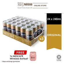NESCAFE Original 24 cans 240ml, x3 cartons FREE Nescafe Earbud