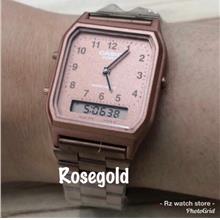 casio aq 230 rose gold