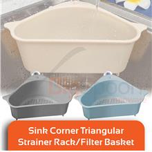 BIGSPOON SA00071 Multipurpose Kitchen Sink Corner Strainer Rack Basket