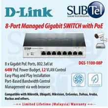 D-Link DGS-1100-08P 8 Port PoE Gigabit Smart Managed Switch Networking