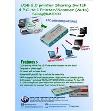 USB 2.0 printer Sharing Switch  4 P.C .to 1 Printer/Scanner  ( Auto  )