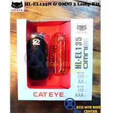 CAT EYE Light HL-EL135N &amp; OMNI 3 Lamp Kit (2 pc)