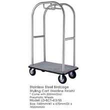 SS BirdCage Styling Cart Hairline Finish Grey 200mm 8" Pneumatic Wheel