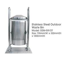 Stainless Steel Outdoor Waste Bin 735mm(W)x322mm(Dia)x1305mmH ODB159OT