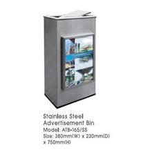 Stainless Steel Advertisement Bin 380mm(W)x230mm(Dia)x750mmH ATB165SS