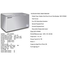 Commerci Display Stainless Steel Chest Freezer Top Opening CFSS828 CDK