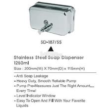 Stainless Steel Soap Dispenser SD187SS 1250ML 200Wx70Dx115H MM MX