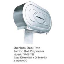 Stainles Steel Twin Jumbo Roll Dispenser TJR197SS 520Wx285Dx140H MM MX