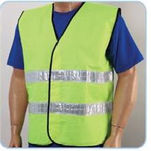 Safety Apparel Vest 100% Polyster Wth 2 Horizontl Reflector Front Back